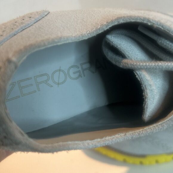 Cole Haan Boys Suede/Leather Zero Grand Oxford. Size 38 Euro. Gray With Yellow - Picture 6 of 7